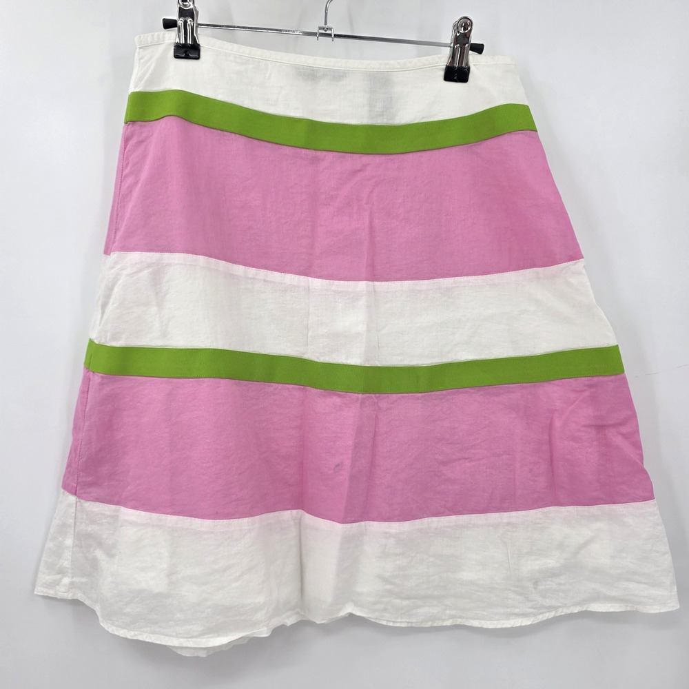 Moda International Women's 6 US Skirt Striped A Line Soft Cotton FLAWED